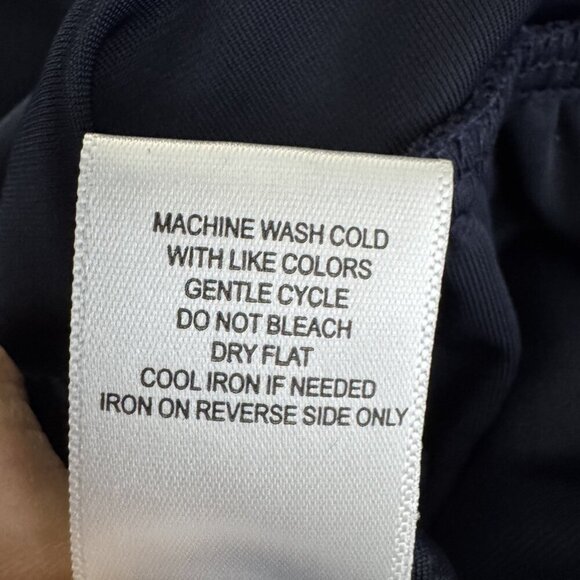 Taylor Navy Blue Trapeze Velvet Long Sleeve Mini Shift Dress size 10 v-neck - Picture 7 of 8